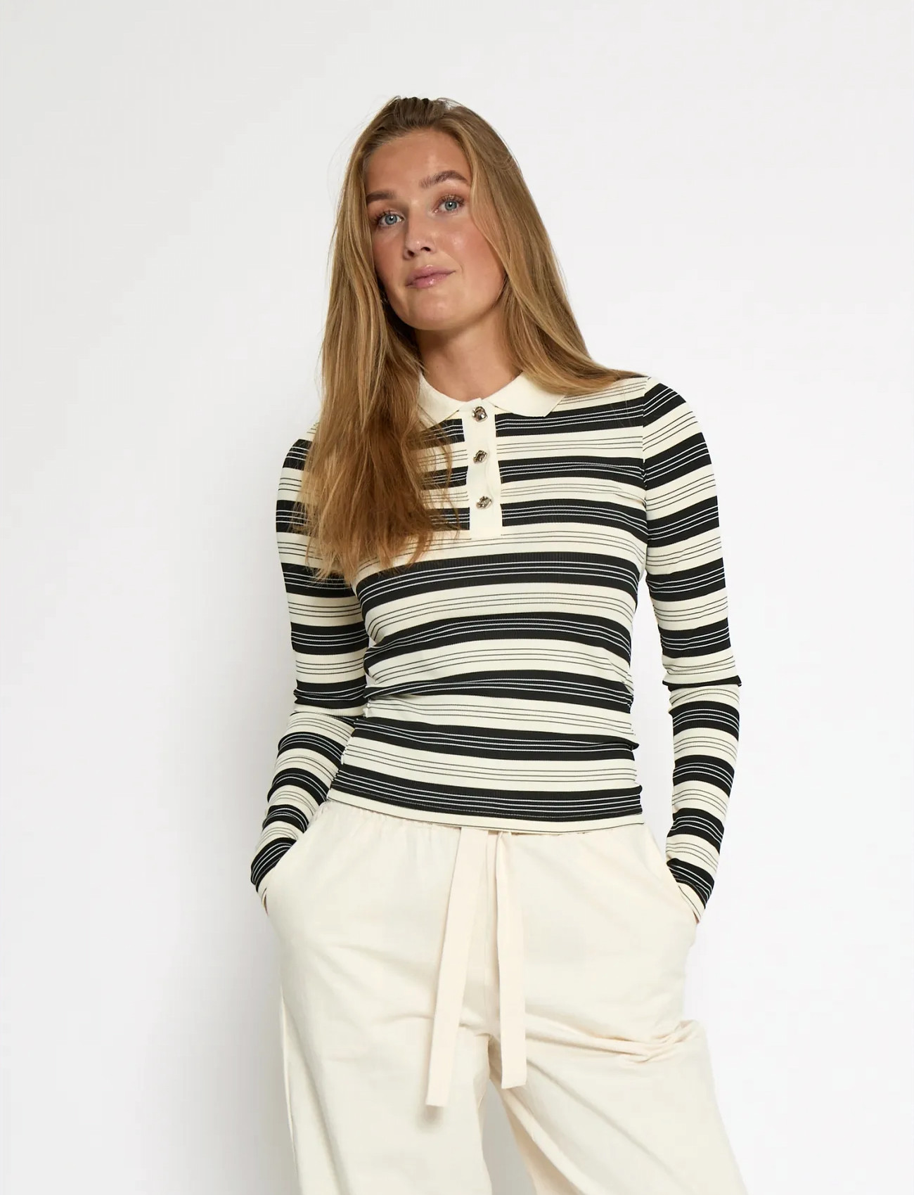Minus Mspammie Long Sleeve T-Shirt, XL, Black, T-Shirts Og Toppe > Poloer, Dame