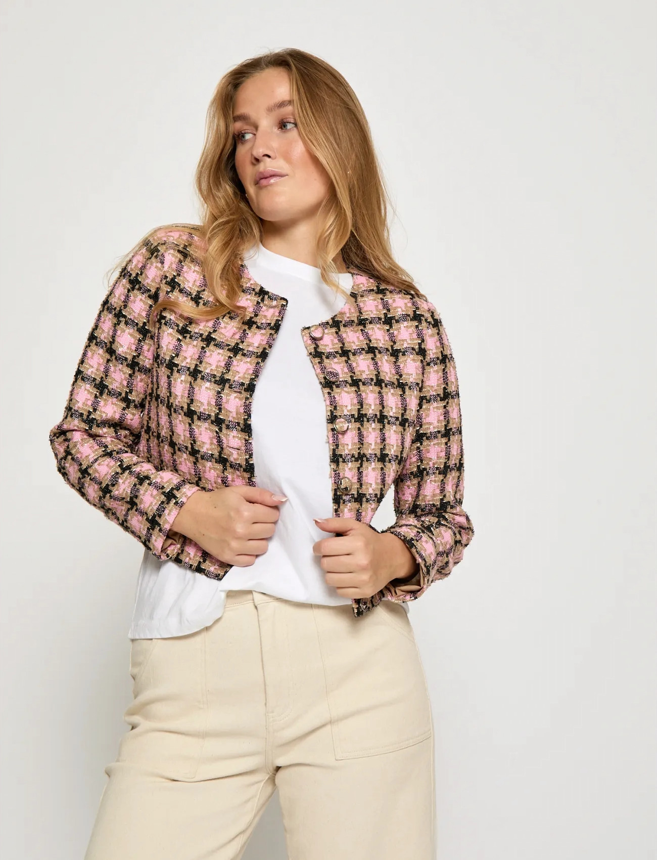 Minus Msjunia Short Jacket, 34, Pink, Blazere > Bouclé Blazere, Dame
