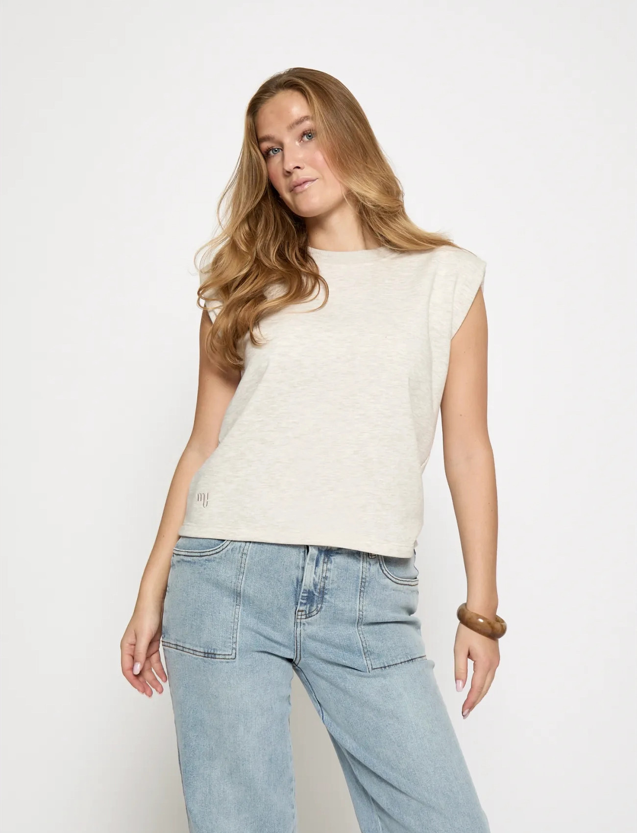 Minus Msmidea Sweat, M, Beige, T-Shirts & Toppe > Uden Ærmer, Dame