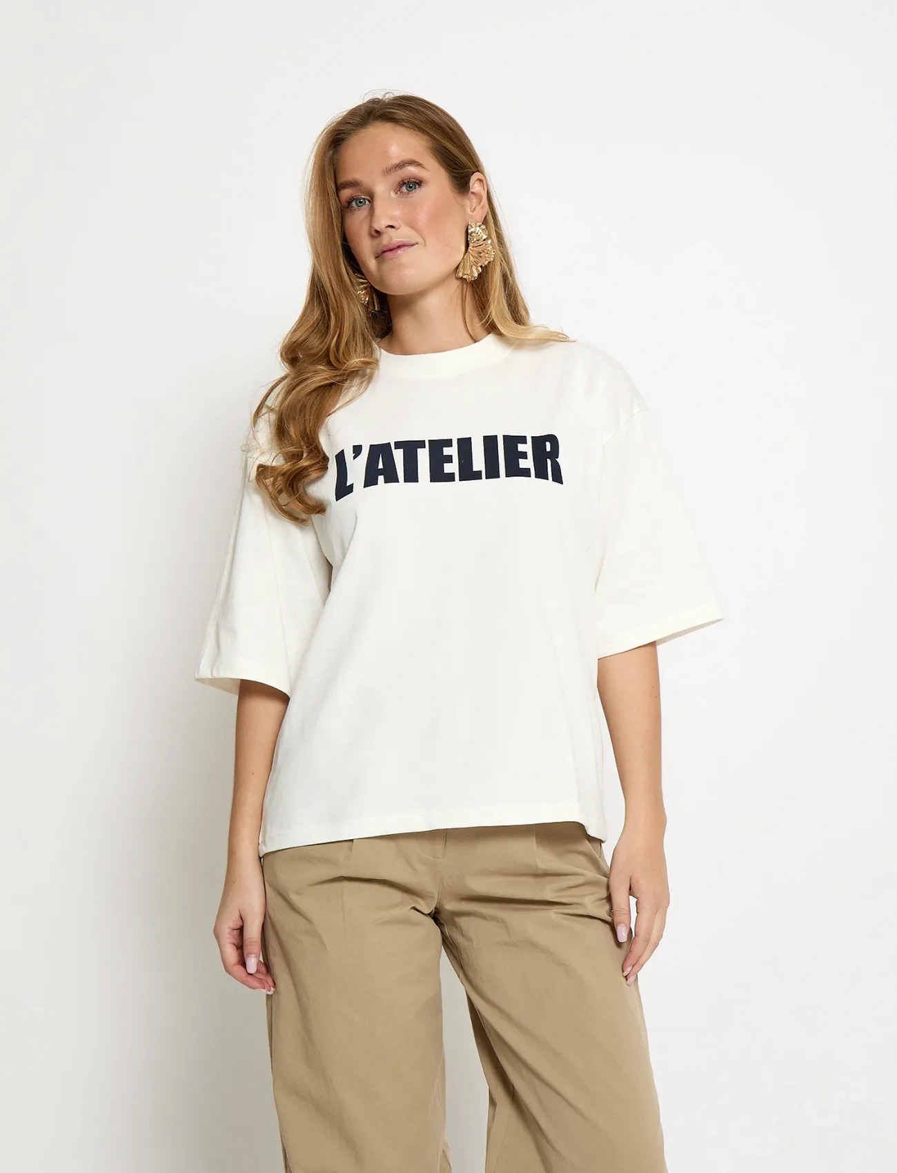 Minus Msstine T-Shirt, L, White, T-Shirts & Toppe > Kortærmede, Dame