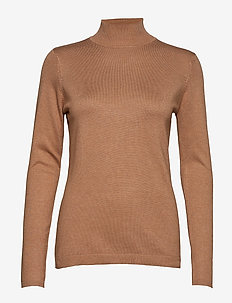 Lana roll neck knit - TOBACCO MELANGE