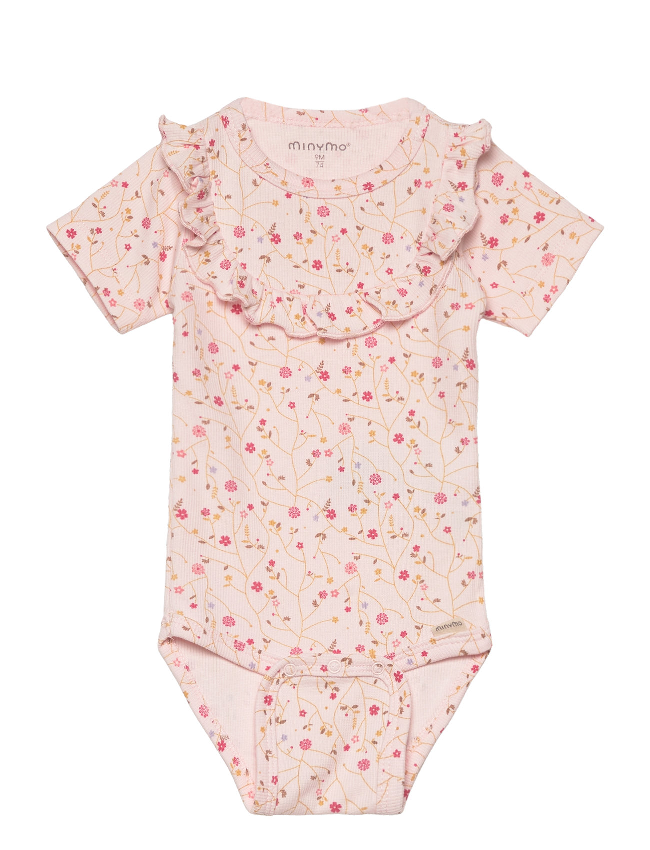 Body Ss Aop Rib Pink Minymo