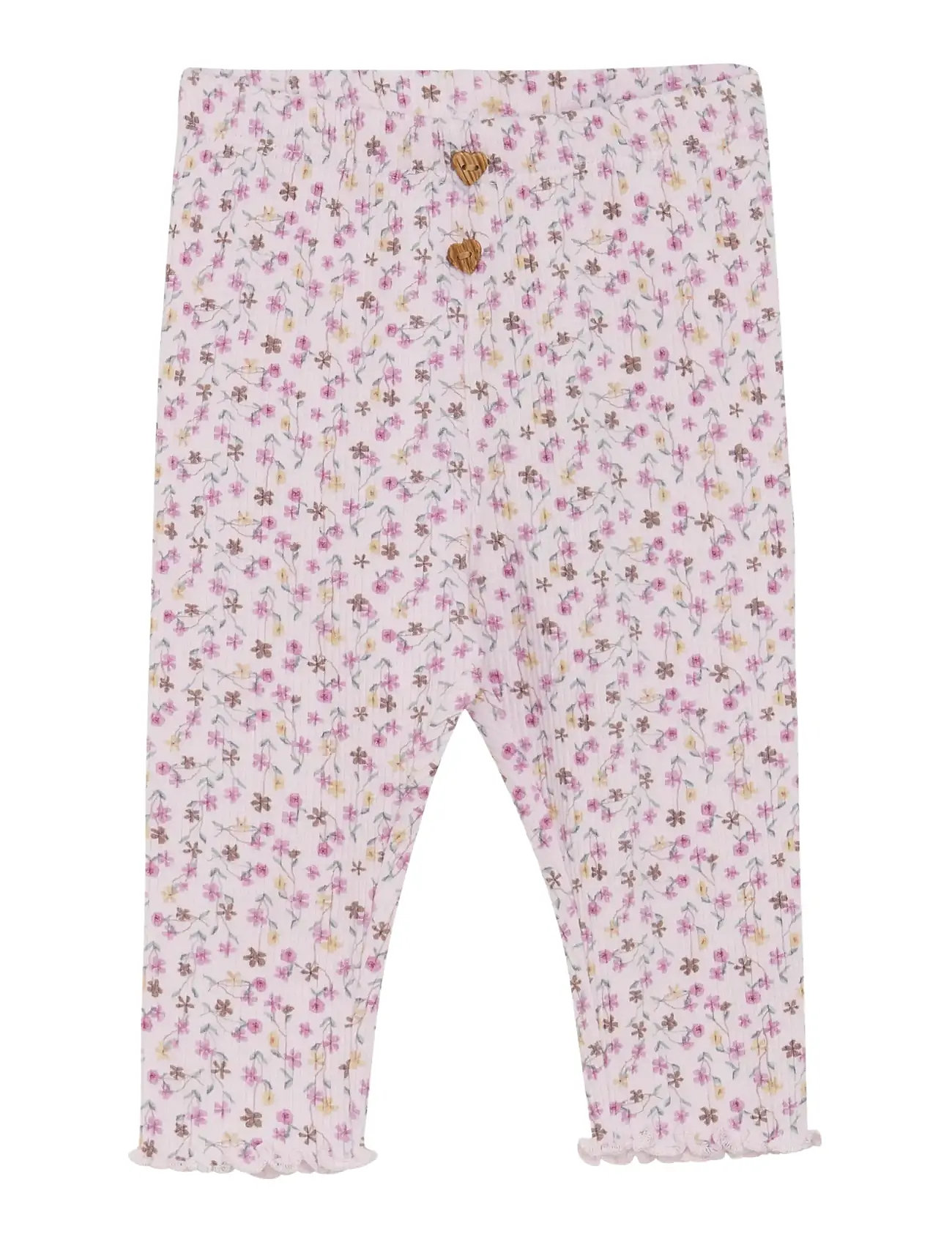 Minymo Legging Aop Rib, 62, Pink, Underdele > Leggings, Børn