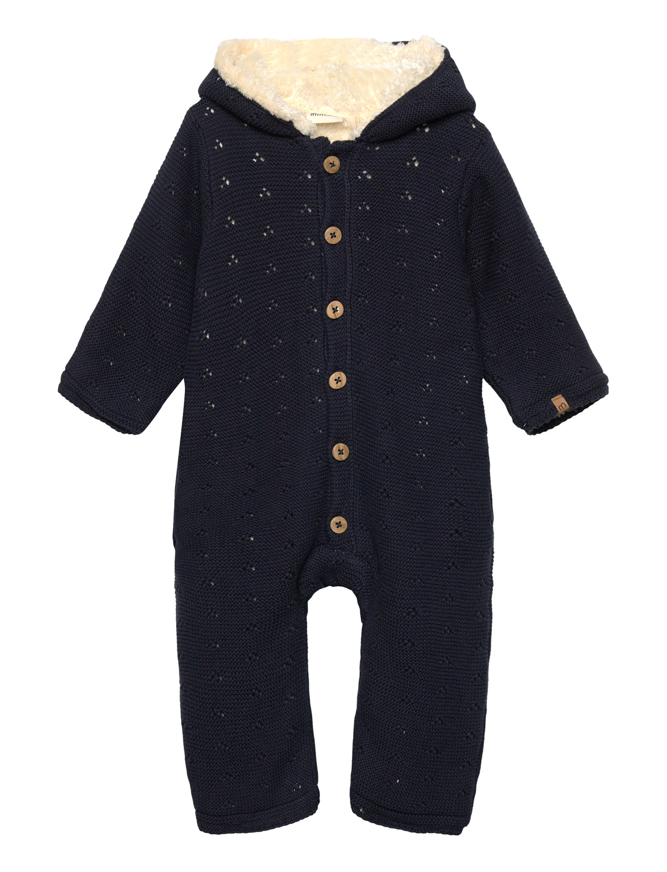 Minymo Suit Knit W. Teddy Lining, 68, Navy, Yderbeklædning I Fleece > Overalls I Fleece, Børn