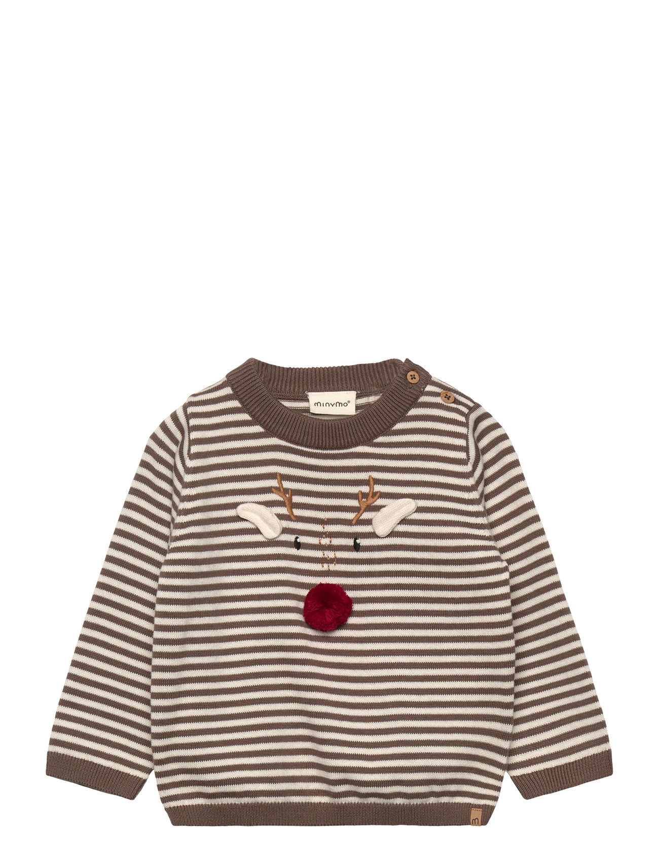 Minymo Pullover Knit, 56, Brown, Strik > Pullovere, Børn