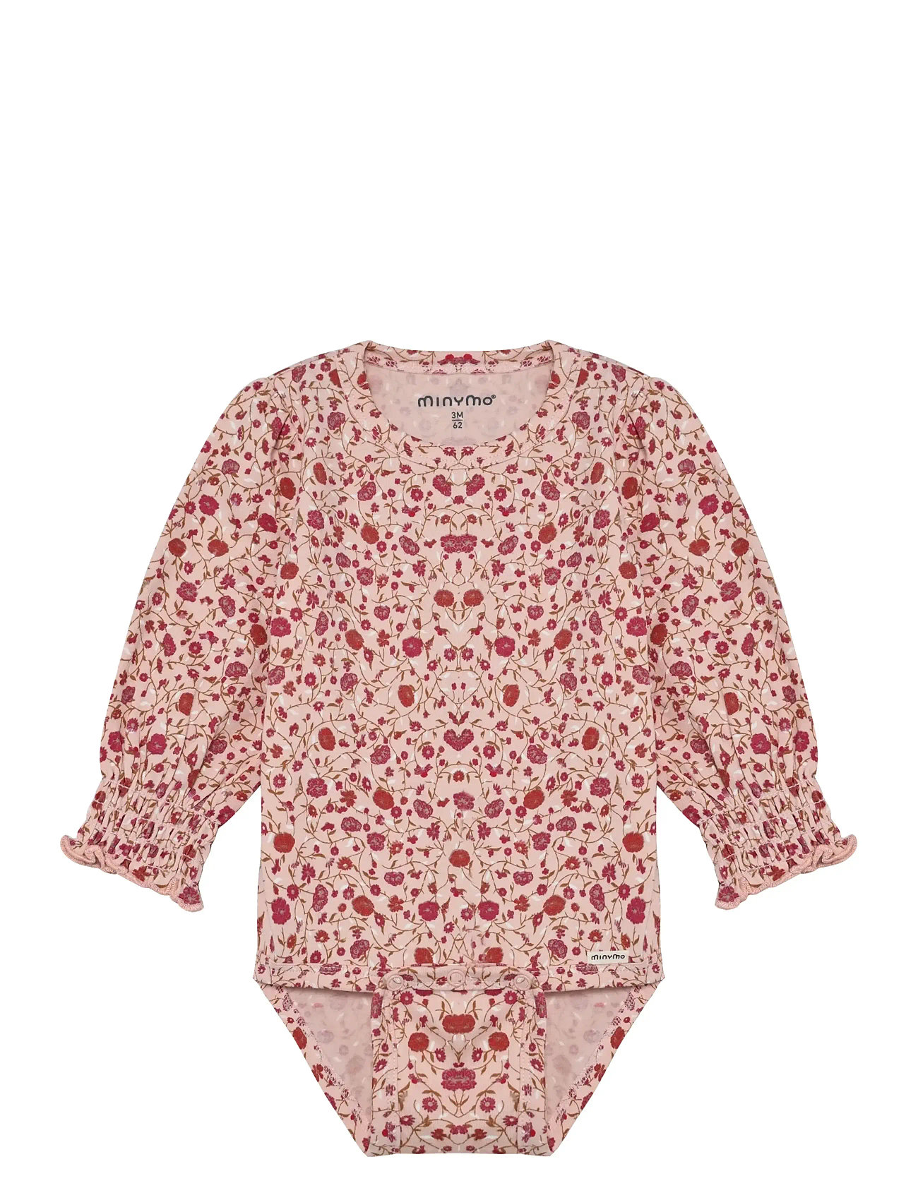 Minymo Body Ls Aop, 62, Pink, Bodysuits > Langærmede Bodysuits, Børn