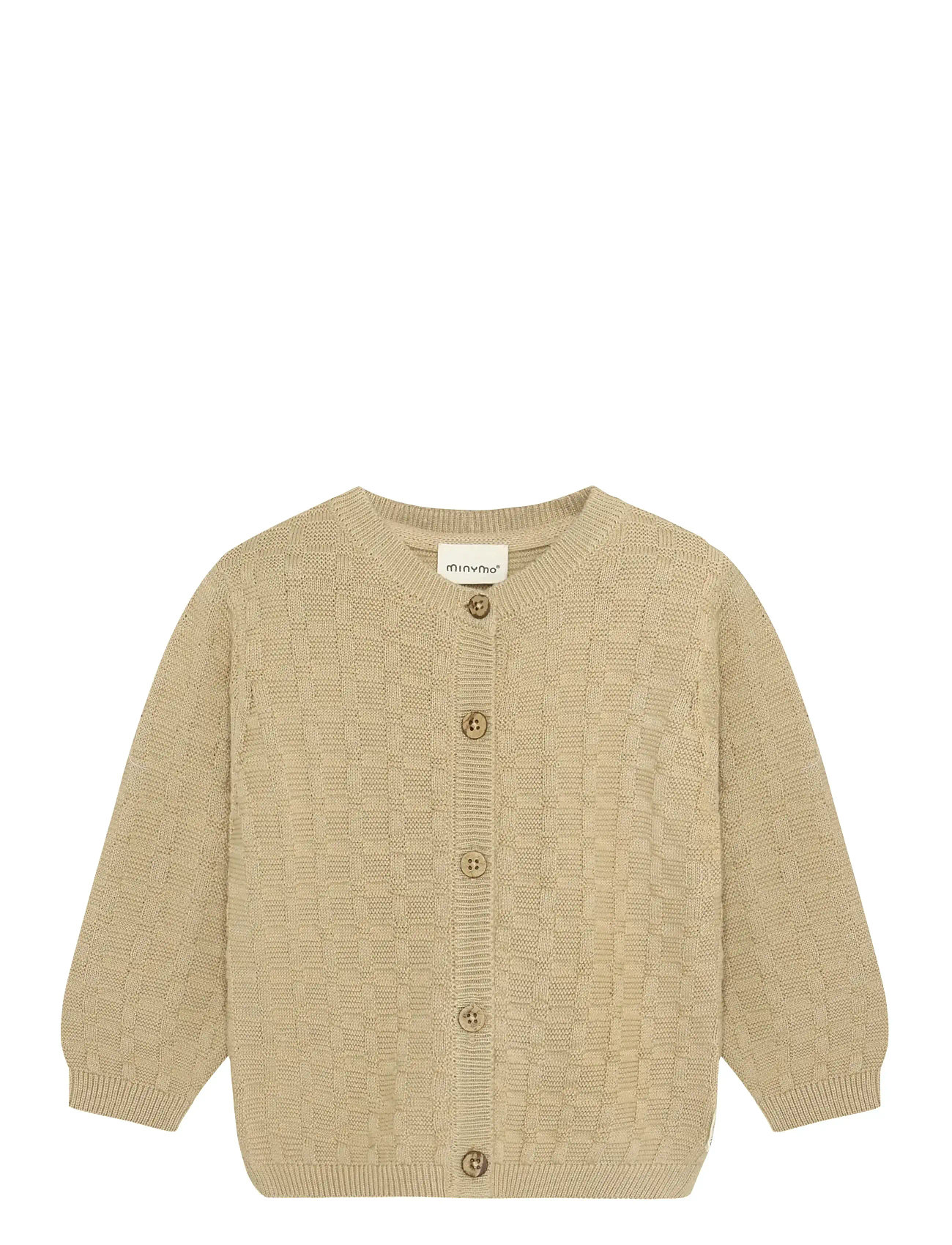 Minymo Cardigan Knit, 86, Beige, Strik > Cardigans, Børn