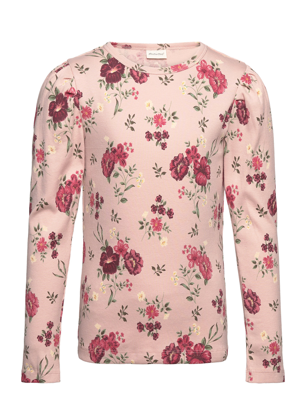 T-Shirt Ls Aop Rib Pink Minymo