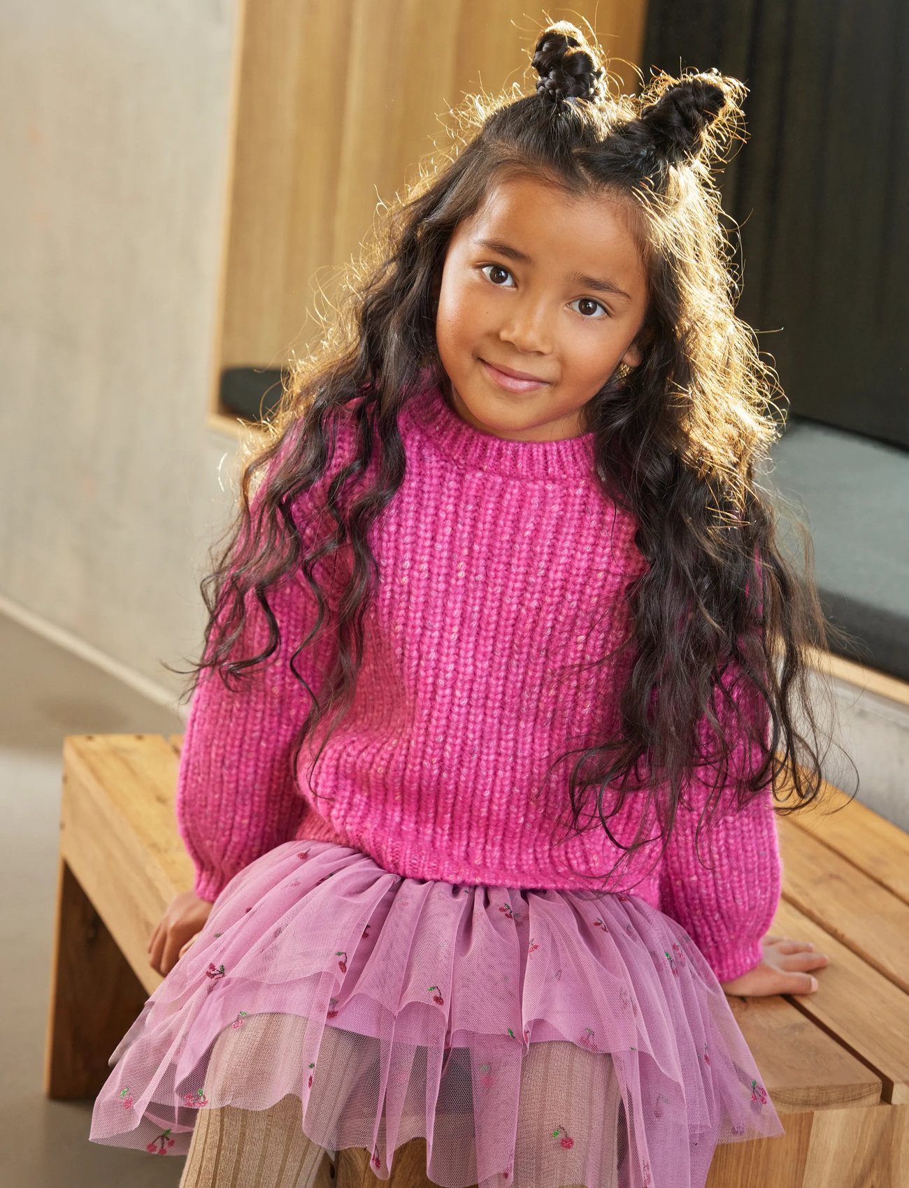Minymo Pullover Knit, 110, Pink, Strik > Pullovere, Børn