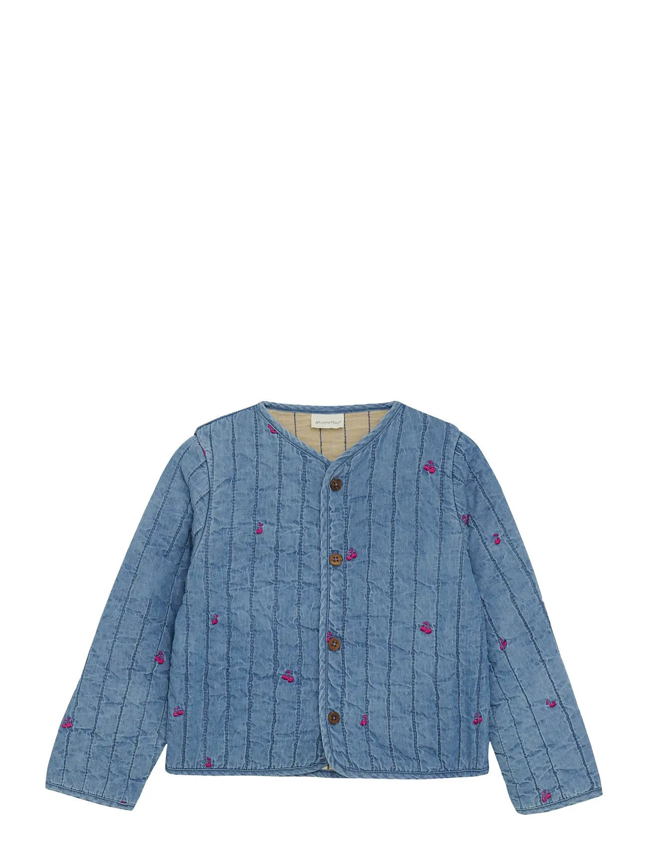 Minymo Jacket Quilt W. Emb, 122, Blue, Strik > Cardigans, Børn