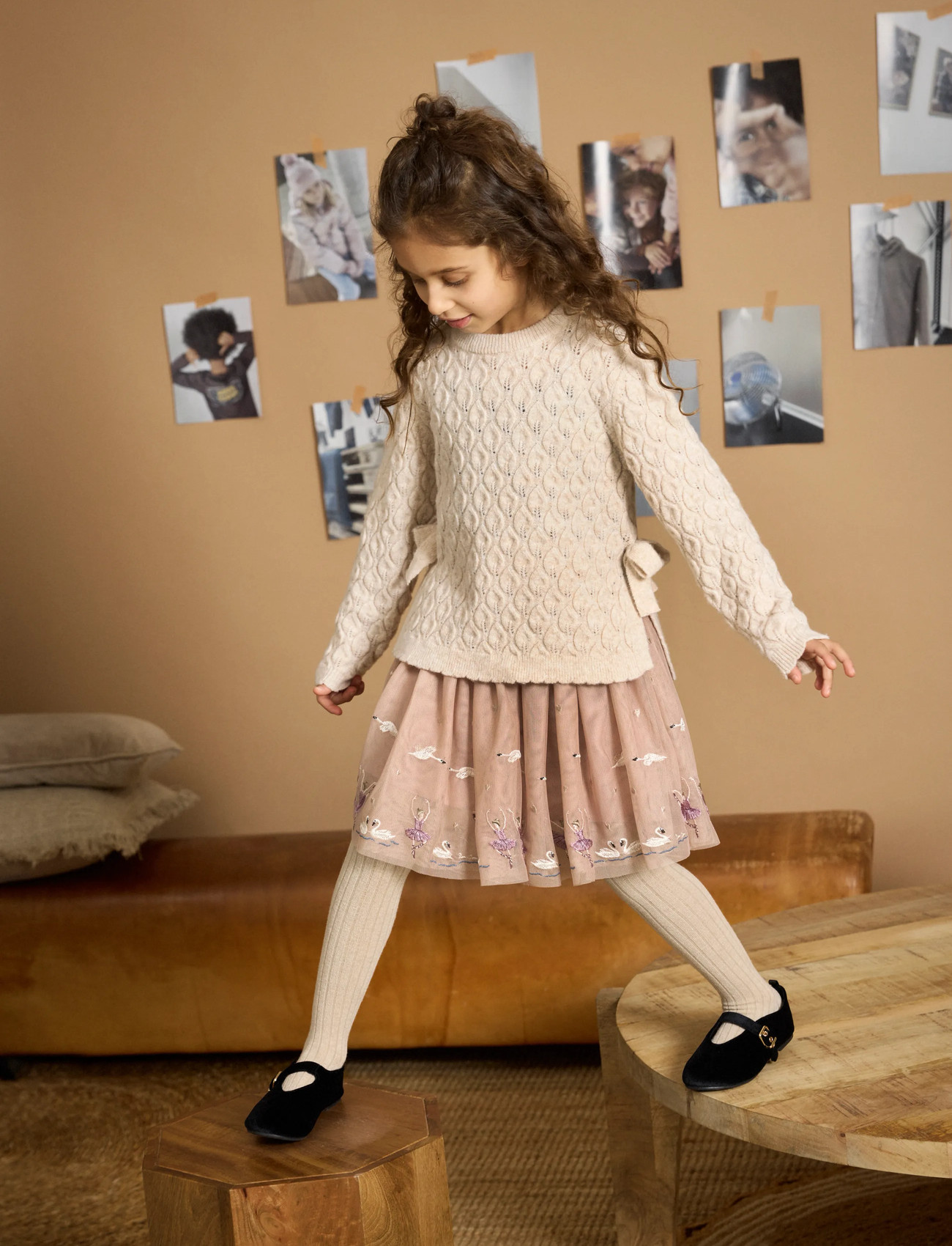 Minymo Pullover Ls Knit, 122, White, Strik > Pullovere, Børn