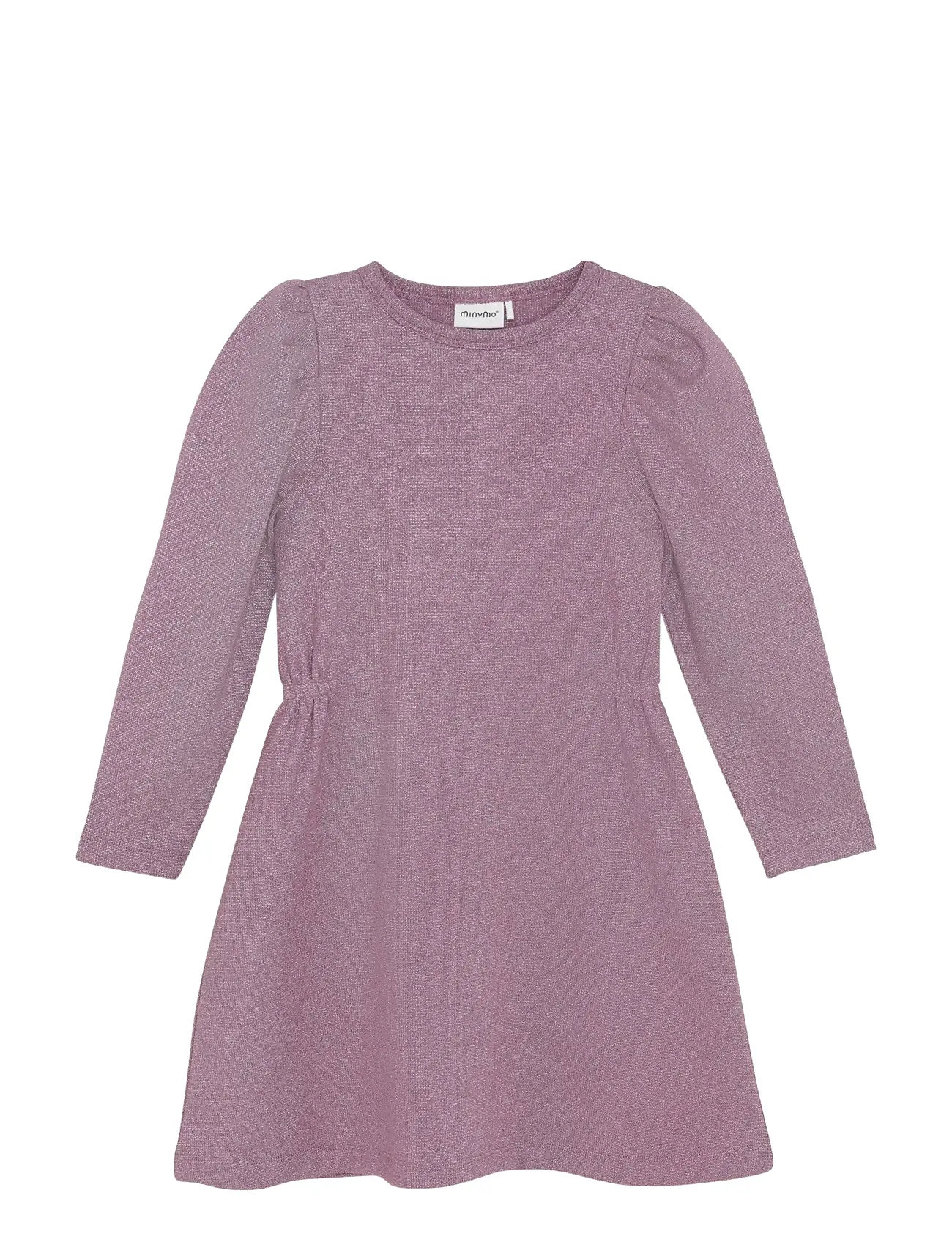 Minymo Dress Ls Glitter Rib, 98, Pink, Kjoler > Festkjoler, Børn