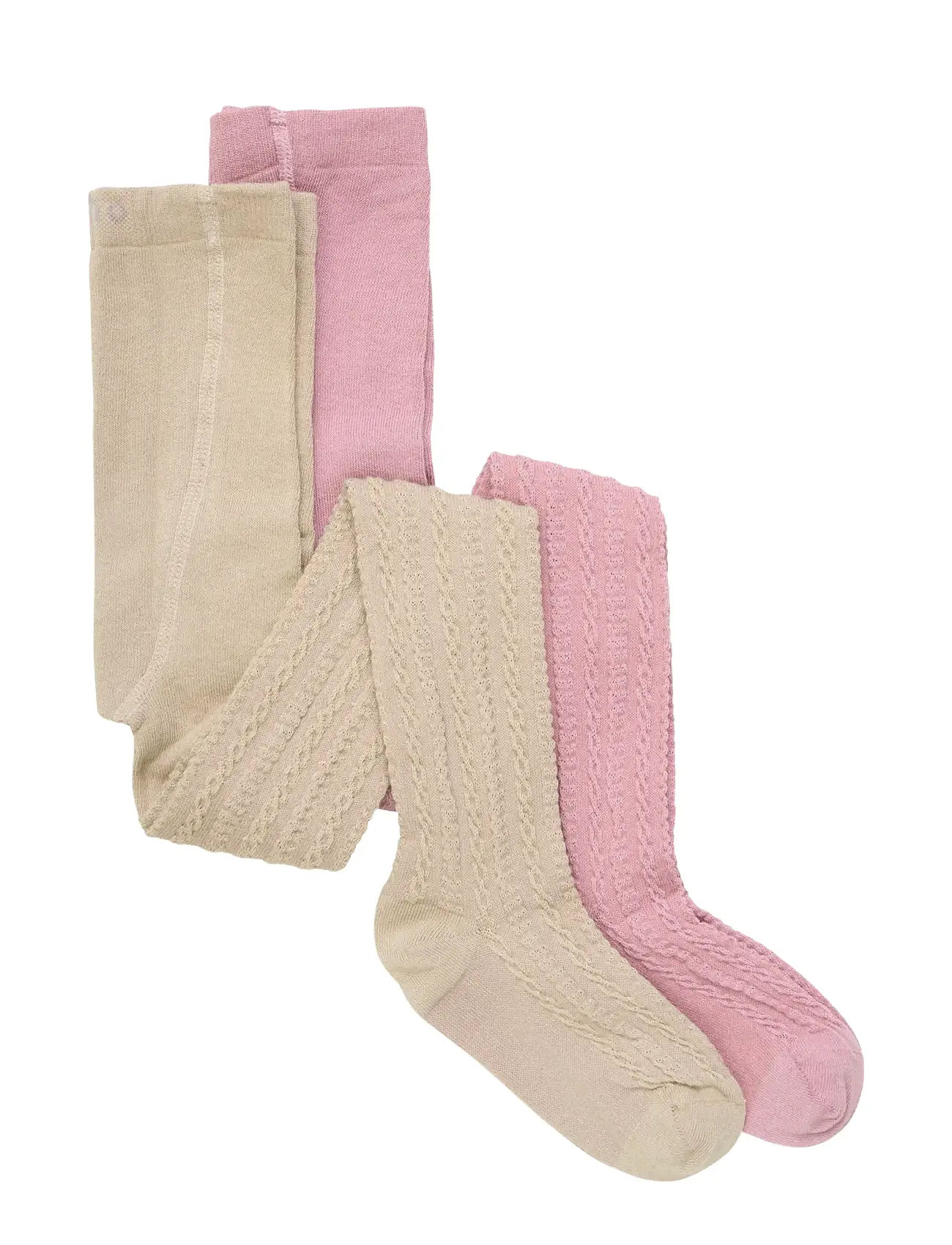 MINYMO 2-Pack Stockings W. Pattern Pink - 92\98 - Kinder