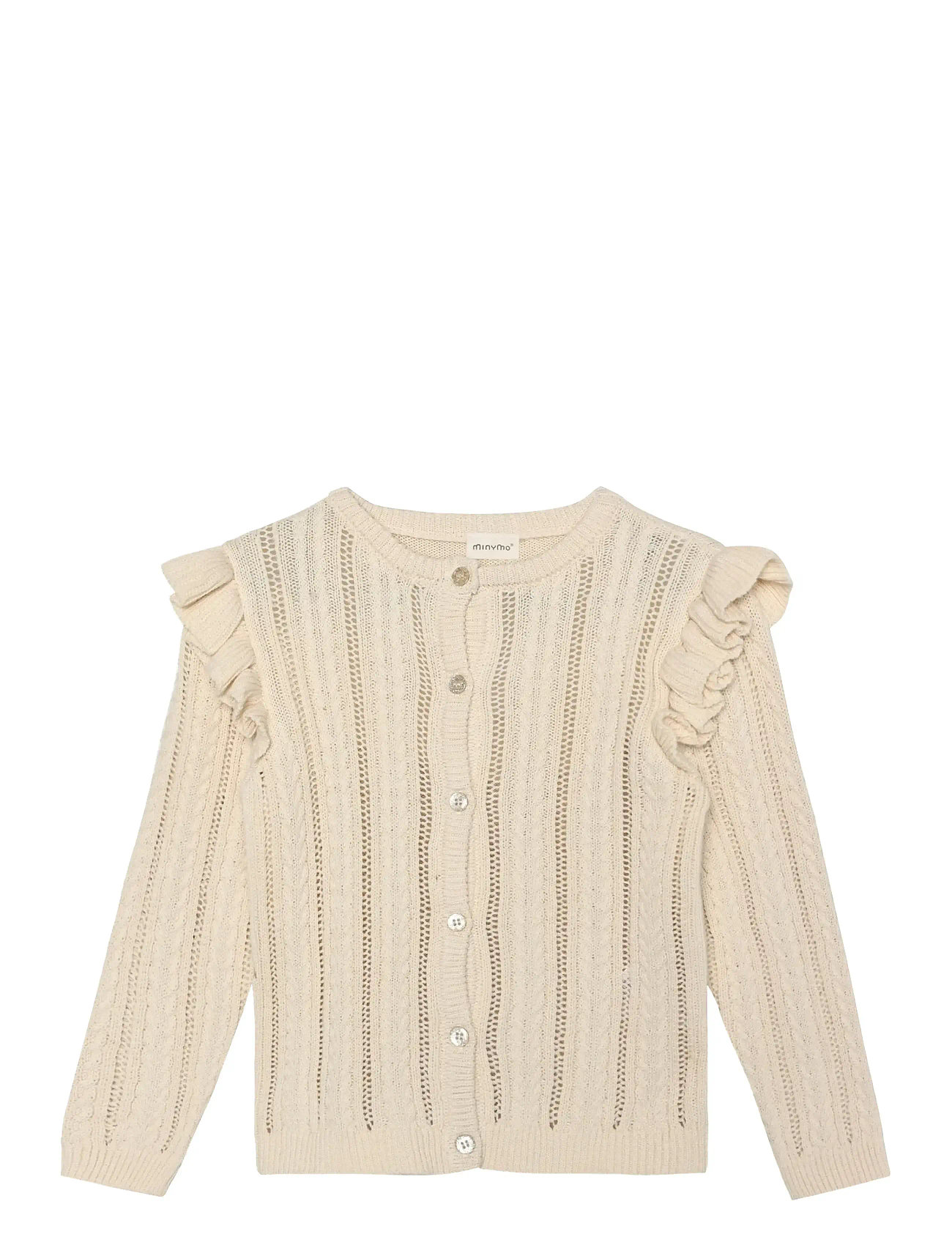 Minymo Cardigan Knit, 110, Cream, Strik > Cardigans, Børn
