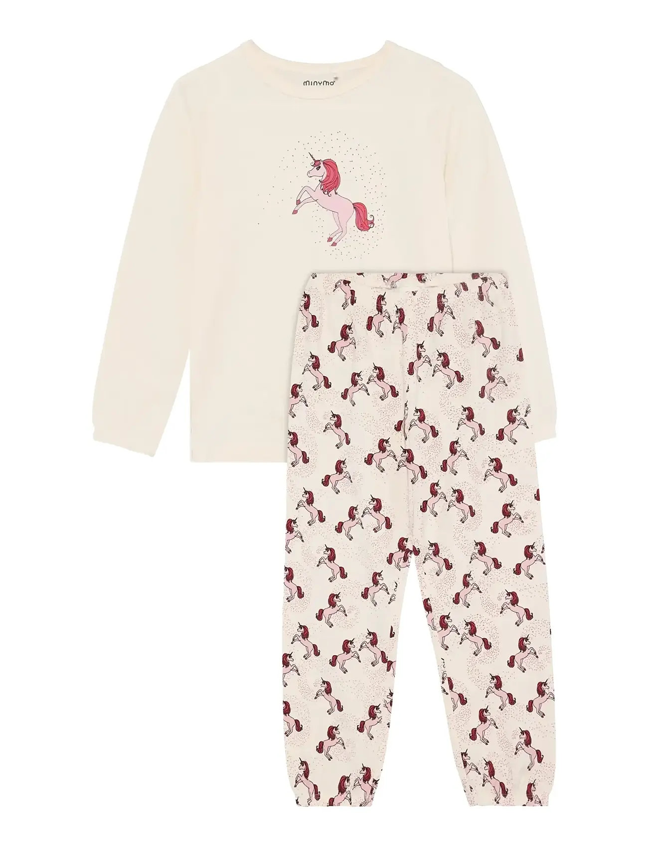 Minymo Pyjamas Ls Set Aop, 104, Cream, Pyjamas > Pyjamas-Sæt, Børn