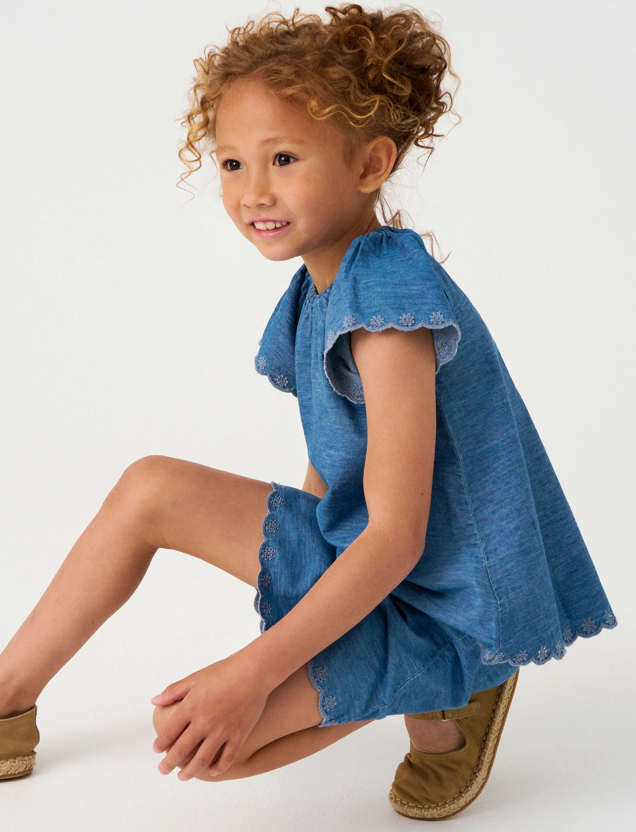 Minymo Blouse Ss Chambrey, 98, Blue, Overdele > Bluser & Tunikaer, Børn
