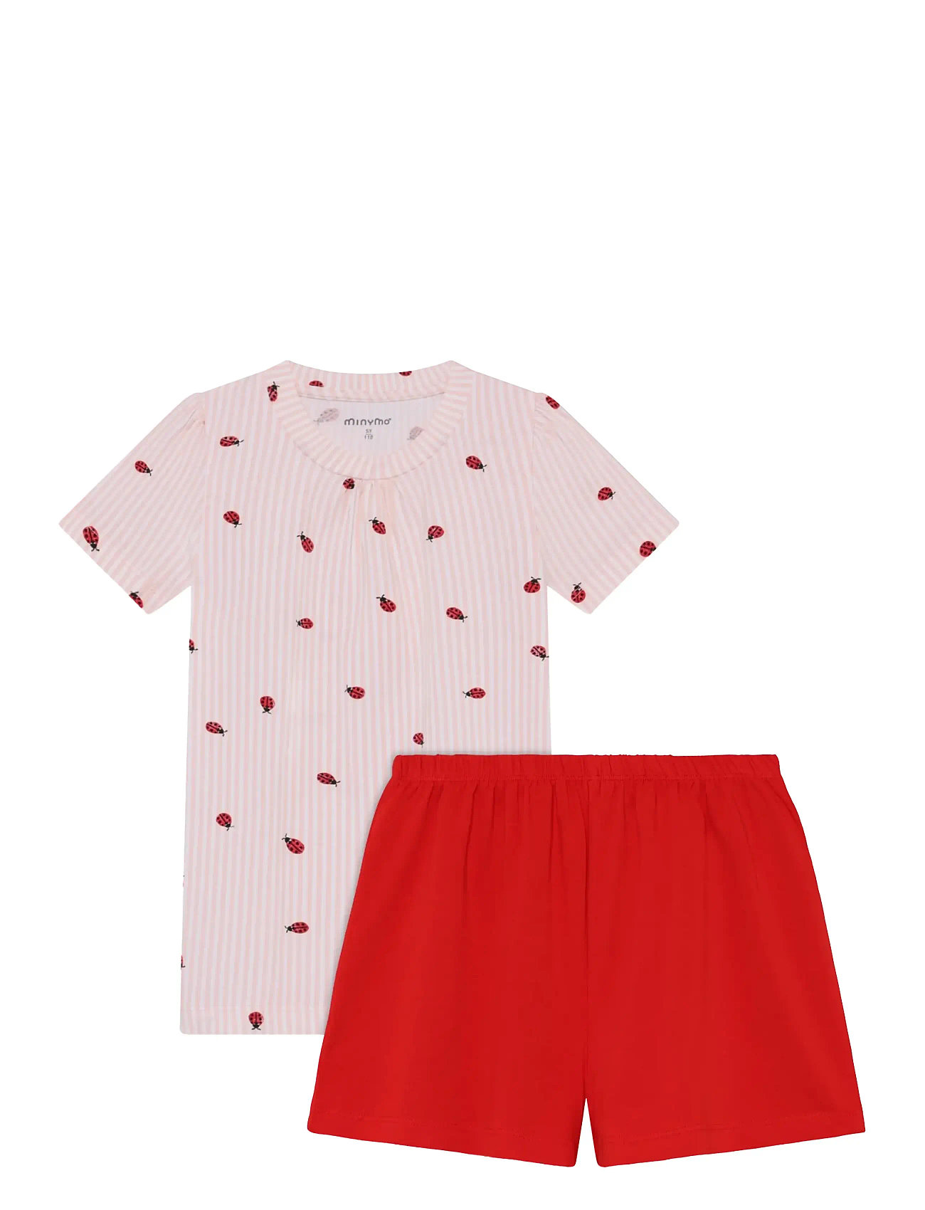 Minymo T-Shirt+Short Set Aop, 98, Pink, Sæt > Sæt Med Kortærmet T-Shirt, Børn