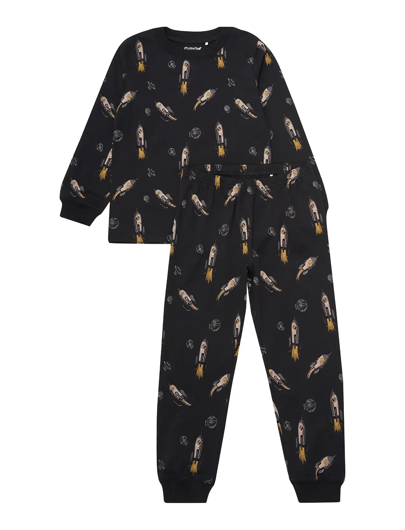MINYMO Pyjamas Ls Set Aop Schwarz - 98 - Kinder