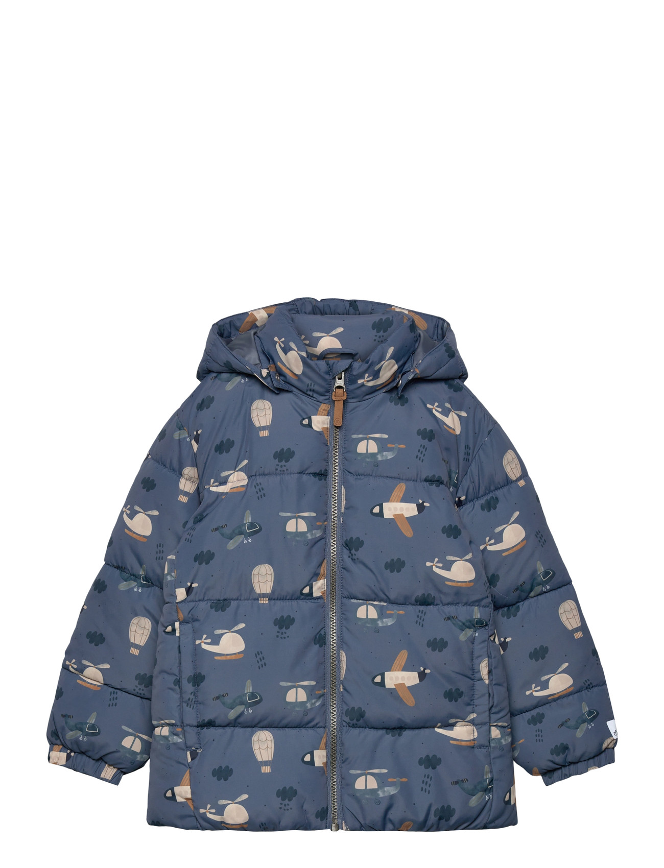 Minymo Quilted Jacket Aop, 92, Blue, Jakker & Frakker > Quiltede Jakker, Børn