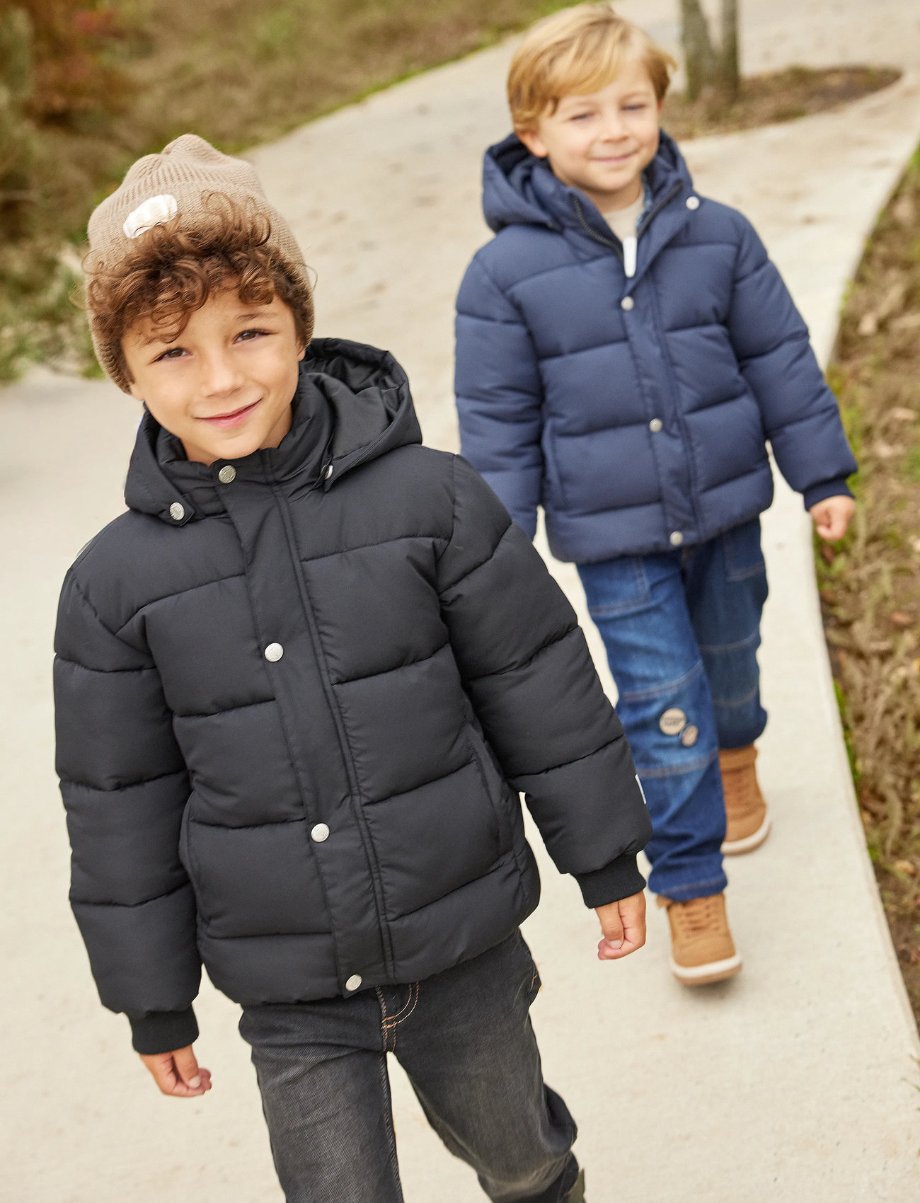 Minymo Quilted Jacket Solid, 134, Black, Jakker & Frakker > Quiltede Jakker, Børn