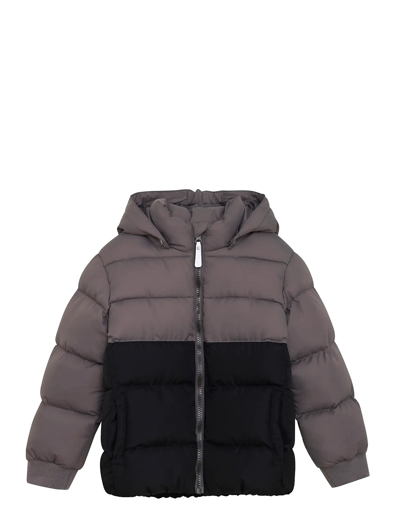 Minymo Quilted Jacket Colorblock, 128, Grey, Jakker & Frakker > Quiltede Jakker, Børn
