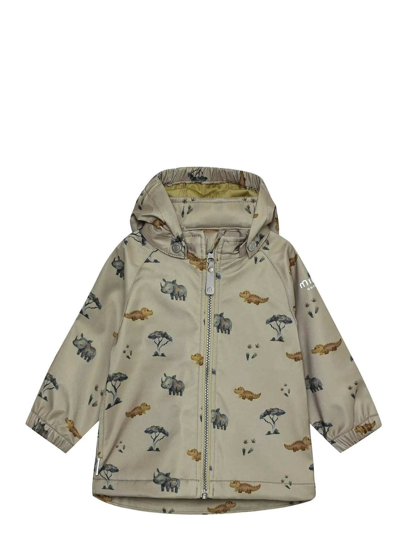 Minymo Softshell Jacket Aop, 116, Beige, Softshells > Softshell-Jakker, Børn