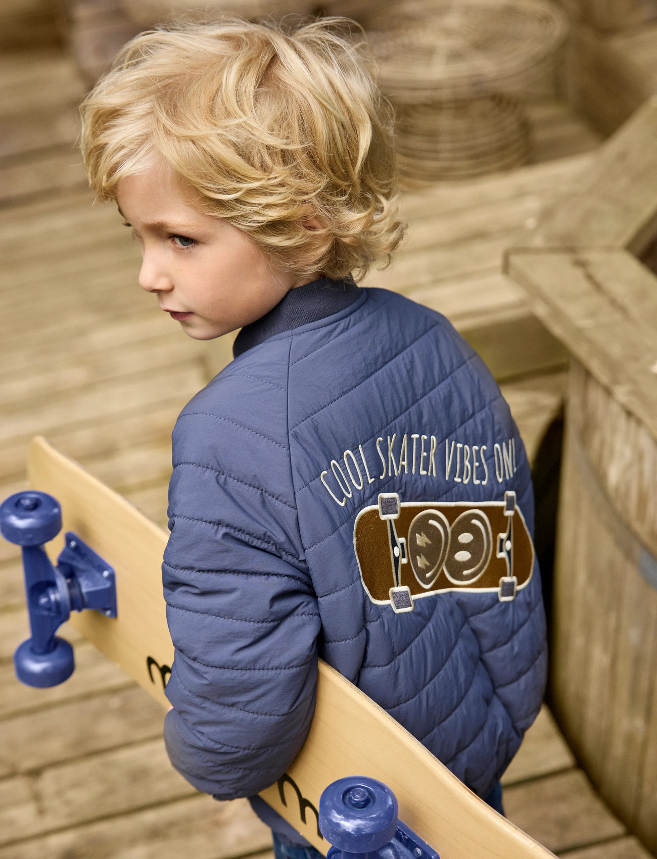 Minymo Jacket - Quilted, 122, Grey, Jakker & Frakker > Quiltede Jakker, Børn