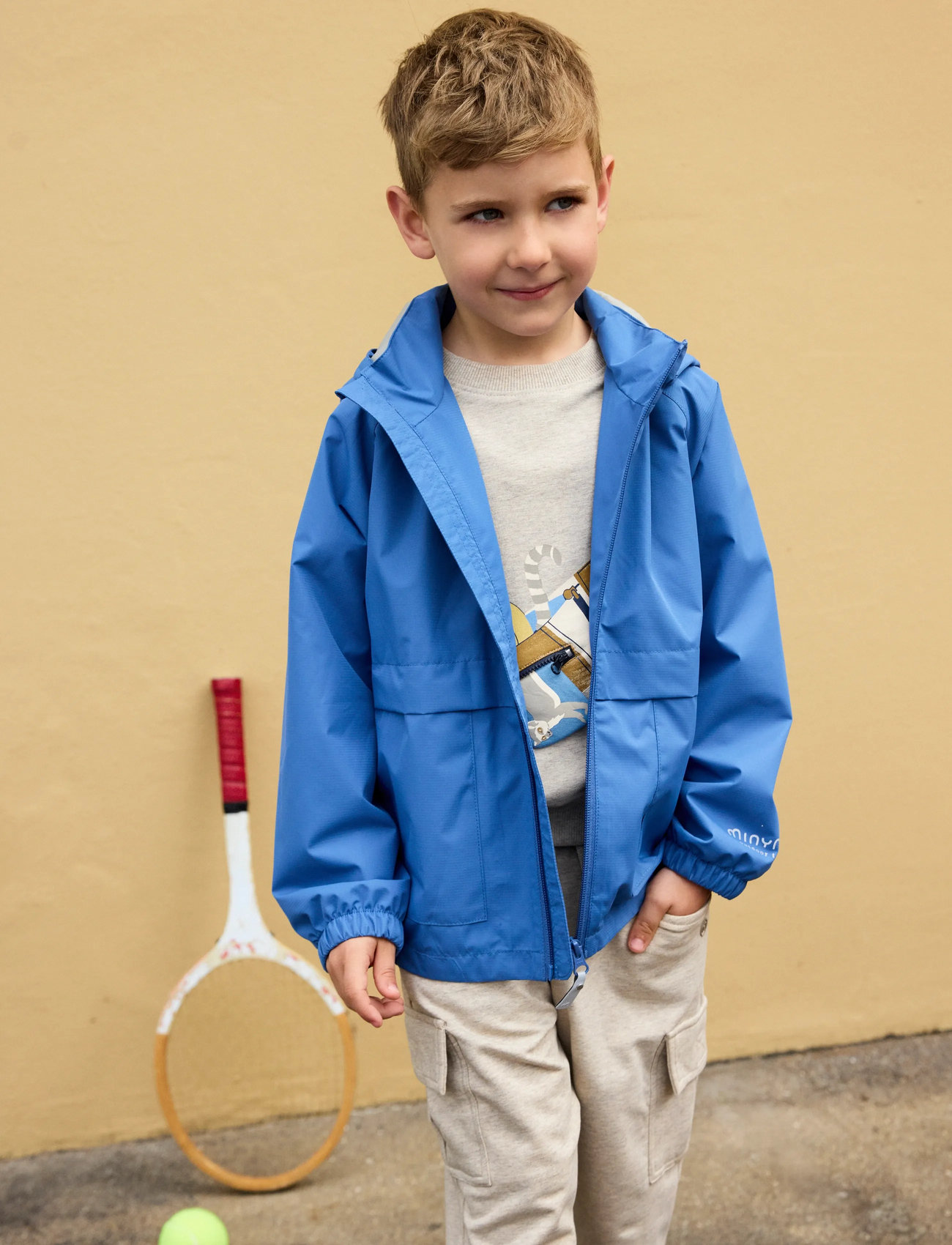 Minymo Jacket - Solid Color, 116, Blue, Regntøj > Jakker, Børn
