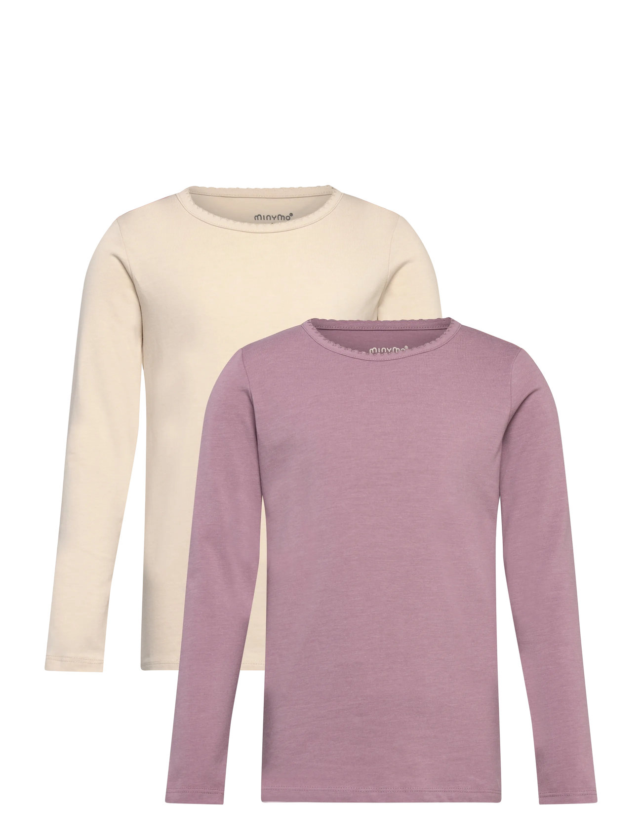 Minymo Basic 35 -T-Shirt Ls (2-Pack), 98, Multi/patterned, T-Shirts > Langærmede T-shirts, Børn