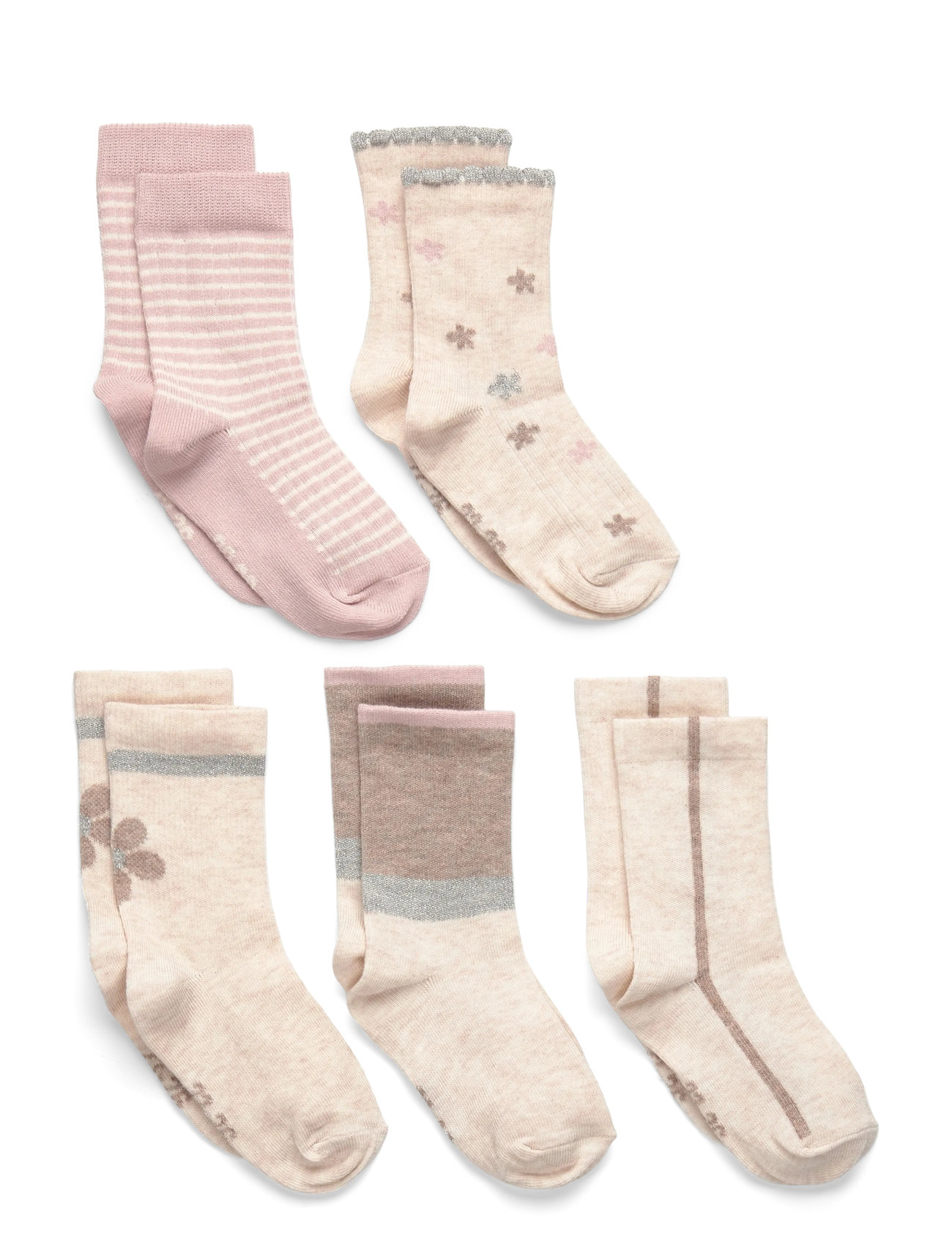 Minymo Socks W. Pattern (5-Pack), 19 , Multi/patterned, Sokker & Strømpebukser > Sokker, Børn