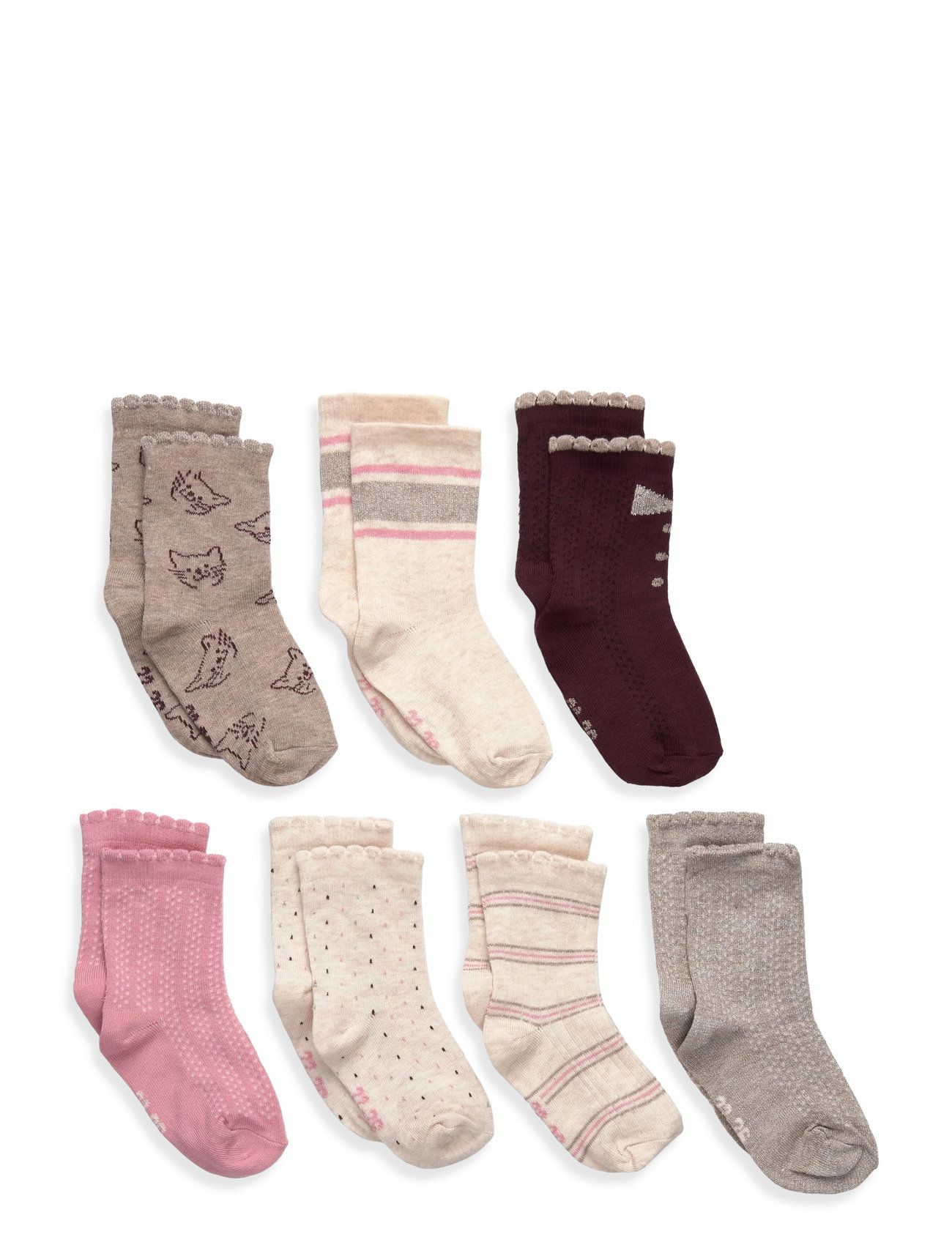Minymo Socks W.pattern (7-Pack ), 27 , Multi/patterned, Sokker & Strømpebukser > Sokker, Børn