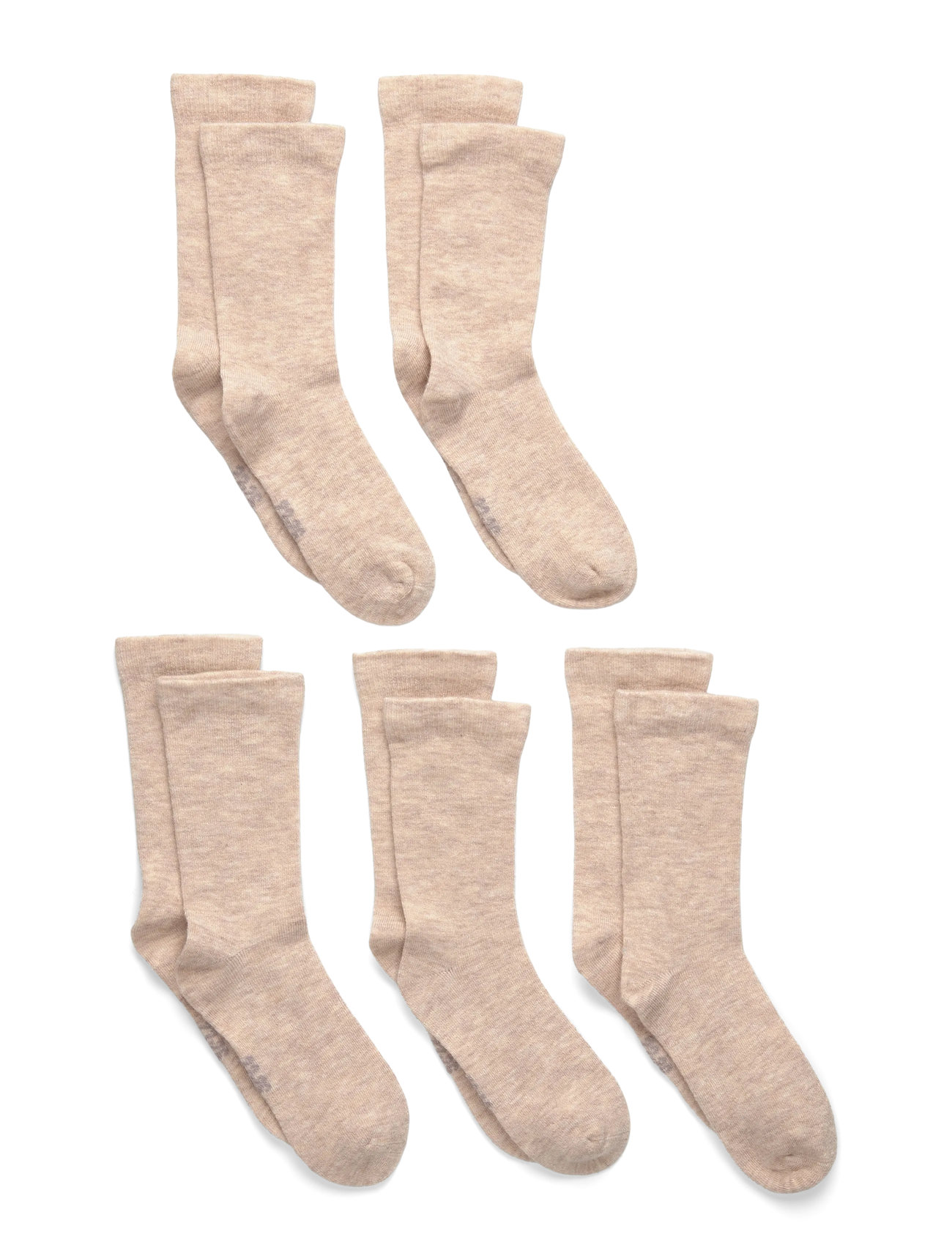 Minymo Wool Socks 5-Pack Solid, 19 , Beige, Sokker & Strømpebukser > Sokker, Børn