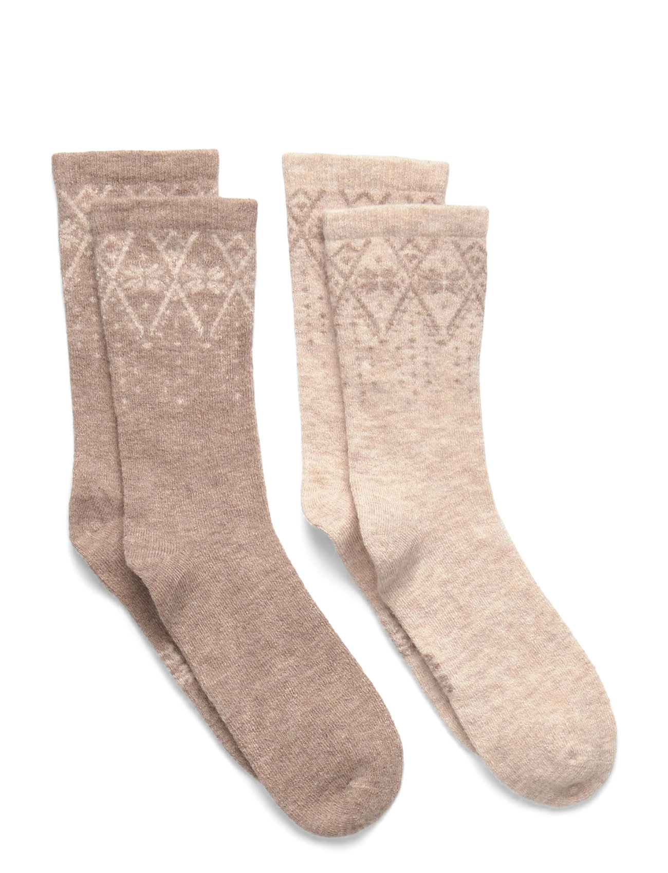 Minymo Winter Wool Socks 2-Pack, 39", Beige, Sokker & Strømpebukser > Sokker, Børn