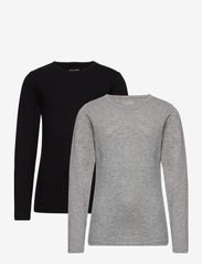 Basic 35 -T-shirt LS (2-pack) - ANTHACITE BLACK