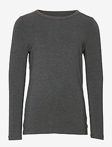 Blouse LS - Bamboo - plain long-sleeved t-shirt - dark grey melange