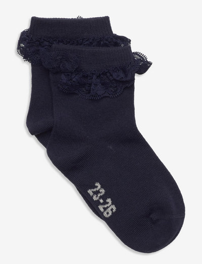 Ankle Sock w. Lace - strømper & undertøj - dark navy