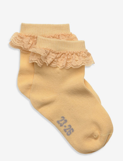 Ankle Sock w. Lace - strømper & undertøj - straw