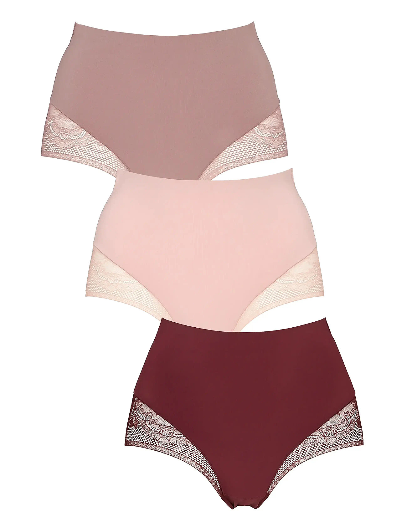Missya Seamless Maxi W Lace 3-Pack, S, Pink, Trusser > Trusser Med Høj Talje, Dame