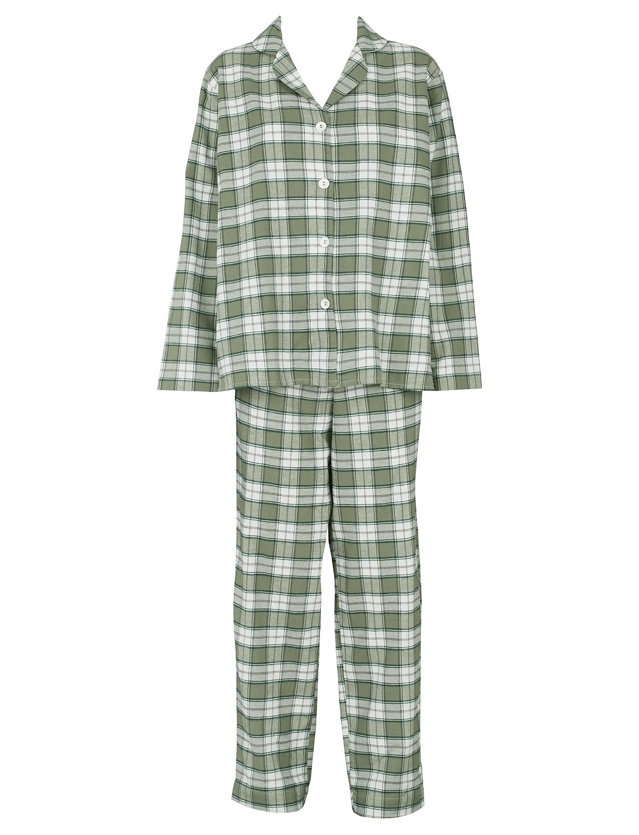 MISSYA Check Flannel Pyjamas Grün - M - Damen