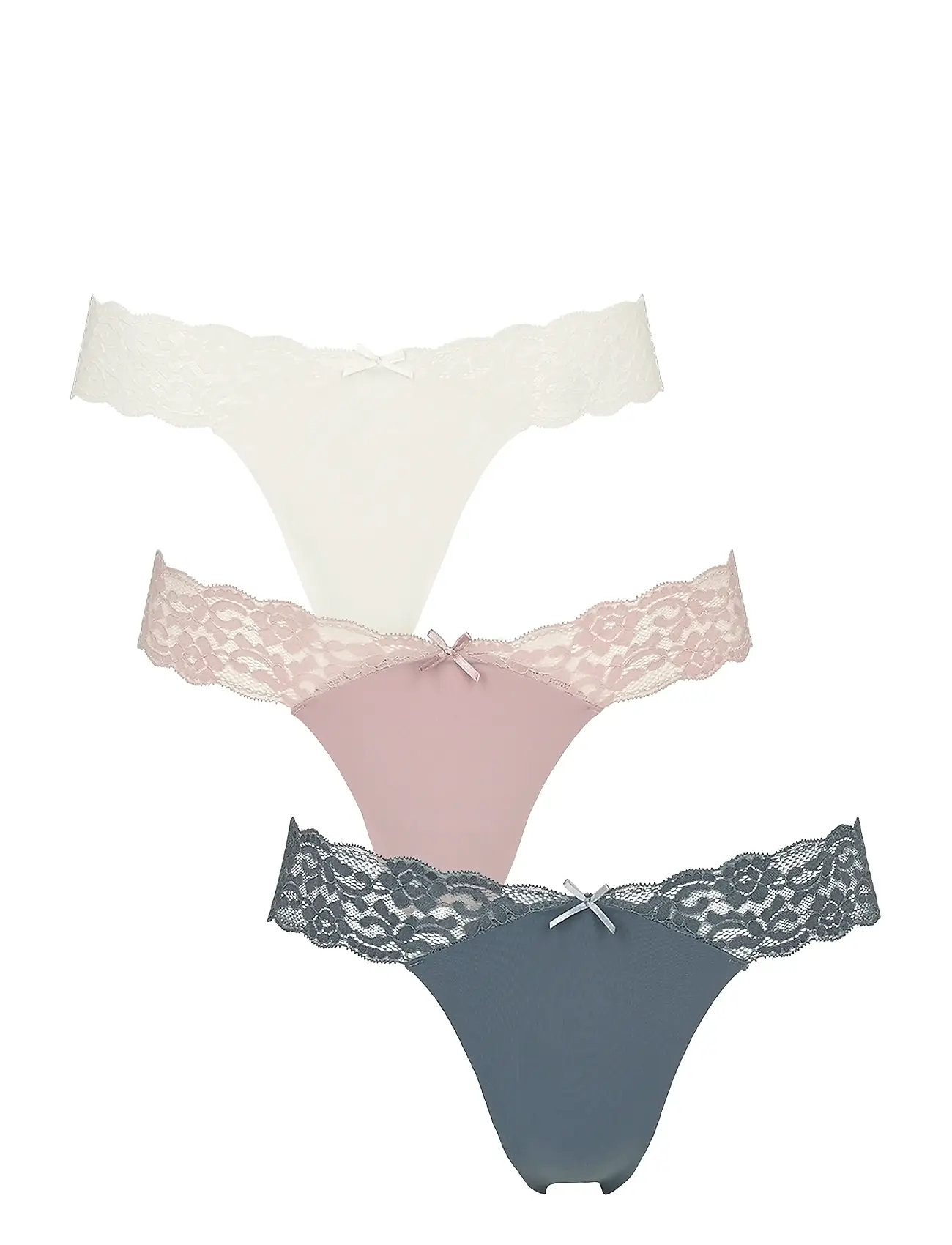 Missya Seamless String W Lace On Side 3-Pack, L, White, Trusser > G-Streng, Dame