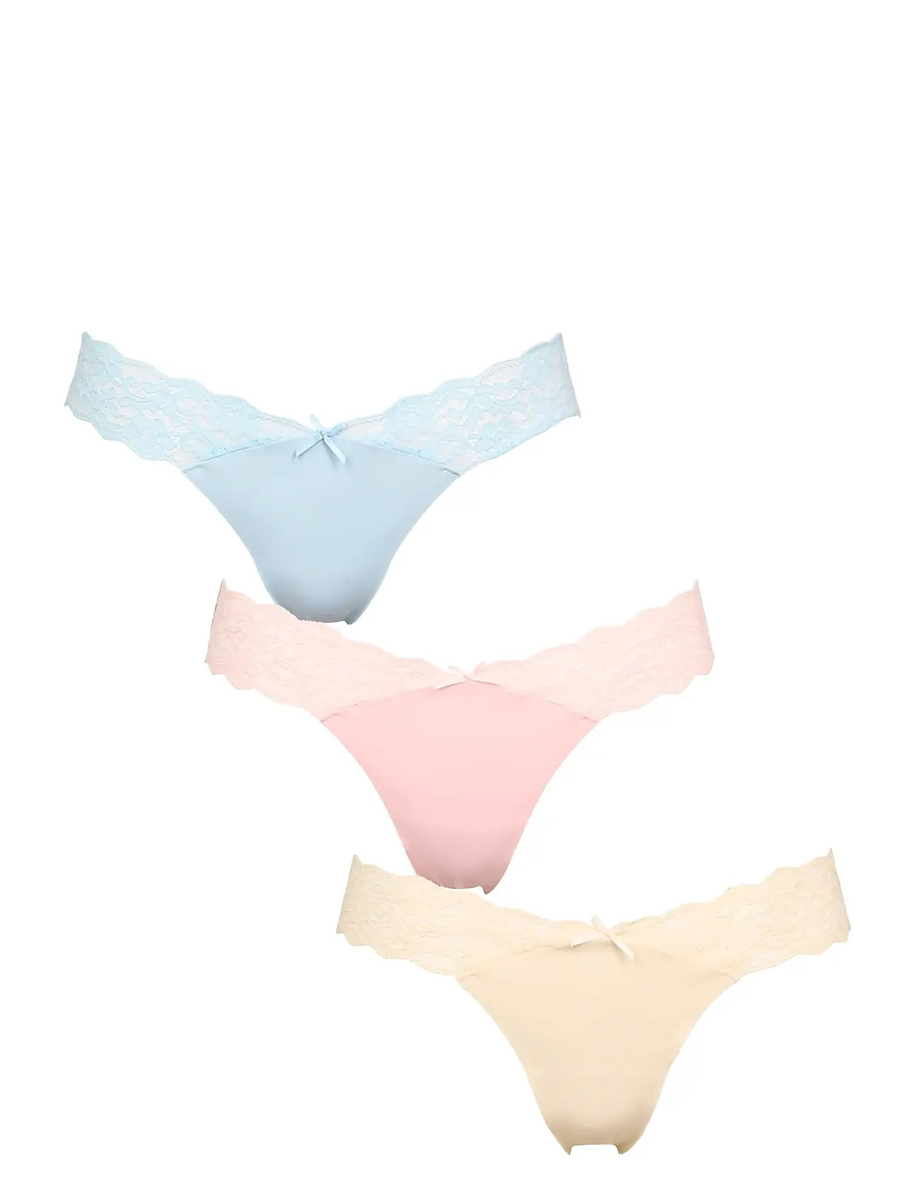 Missya Seamless String W Lace On Side 3-Pack, M, Pink, Trusser > G-Streng, Dame