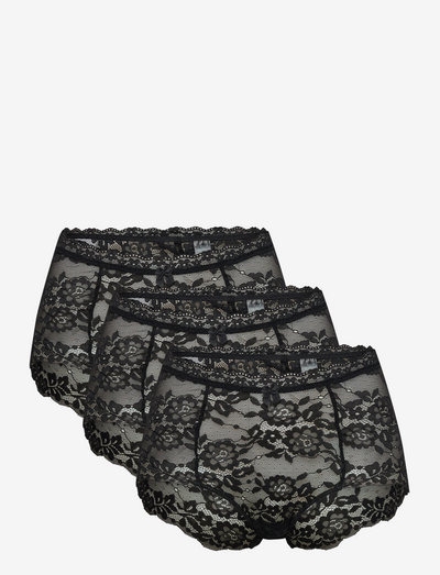 Lace maxi 3-pack - hipsters & hotpants - black