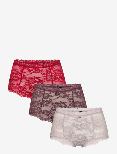 Lace maxi 3-pack - hipsters & hotpants - multi colour maroon