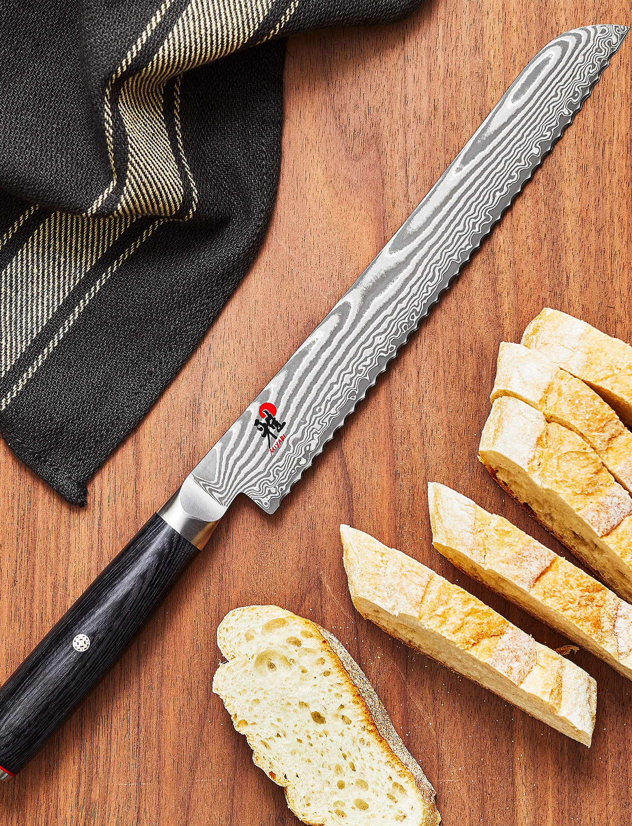 Miyabi Bread Knife, 24 cm, L:24 cm, Black, Knive Og Tilbehør > Brødknive, Unisex