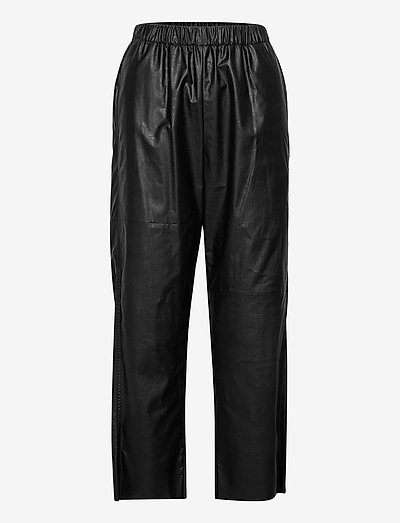 PANTS - pantalons en cuir - black