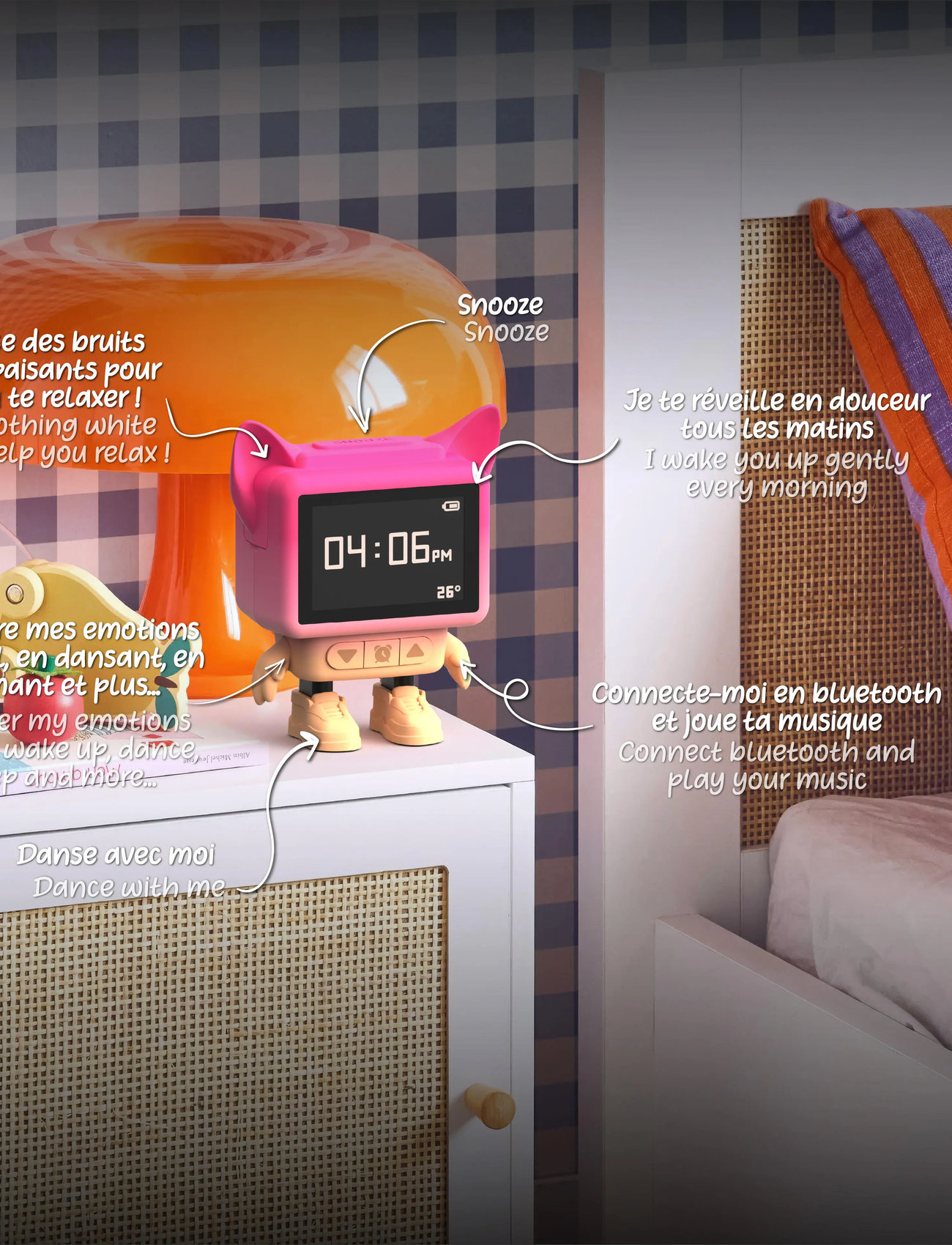 Mobility On Board Dancing Clock - Pink, One Size, Pink, Børneindretning > Ure, Børn