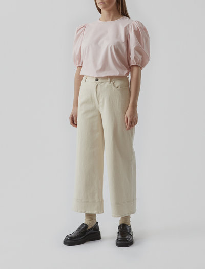 PeteMD pants - bukser med brede ben - cream milk