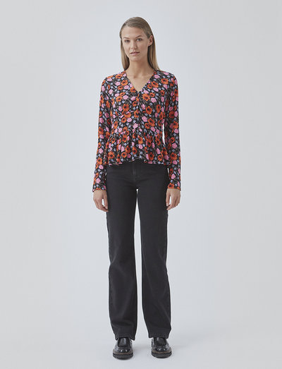 BonMD print top - long sleeved blouses - flower blush