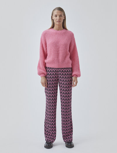 BorysMD print pants - straight leg trousers - graphic heart cosmos pink