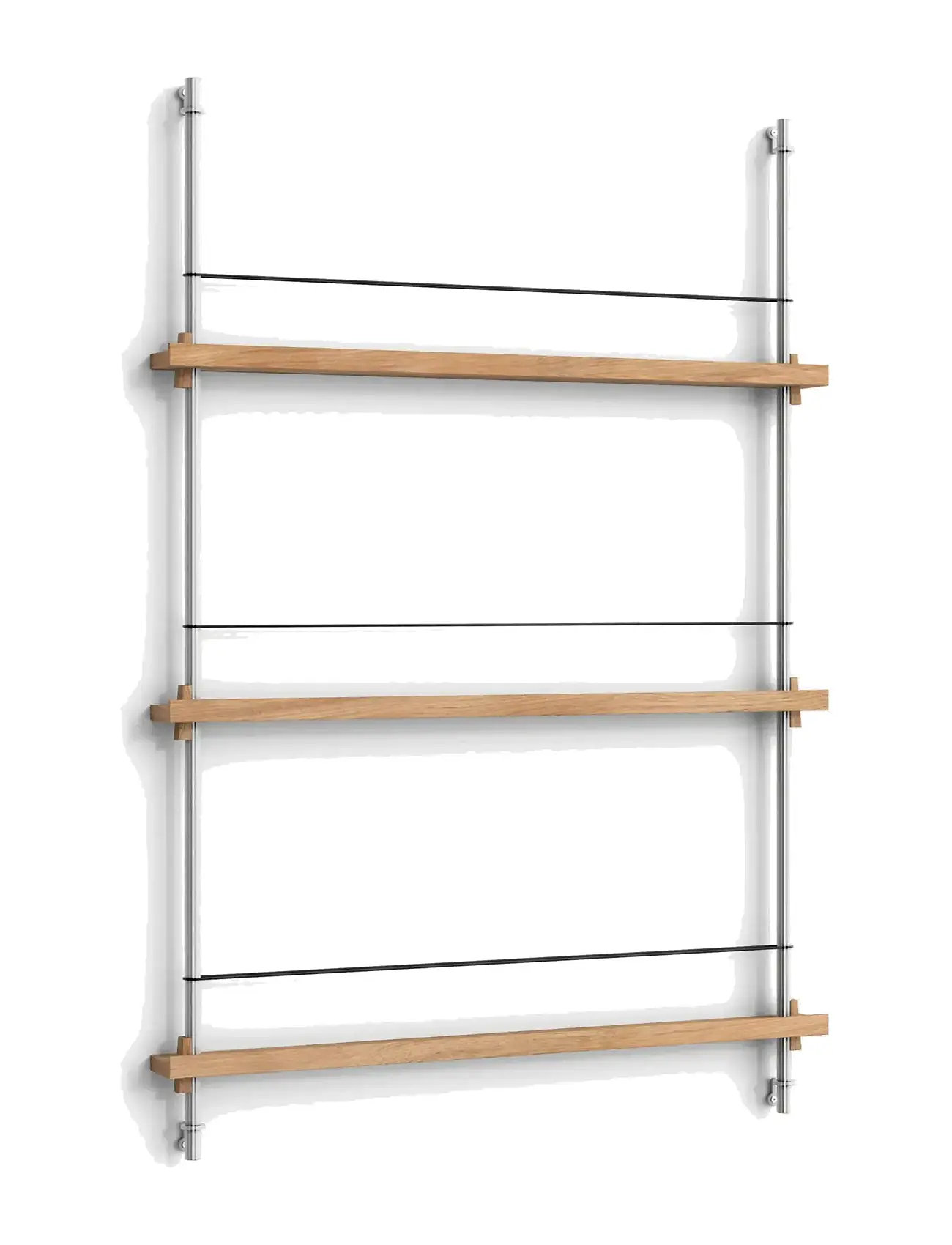 MOEBE Box Set, Magazine Shelving Ms.115.1, Black Shelves, Black Legs (Fsc Mix Credit), H:115 cm, Møbler > Hylder, Unisex